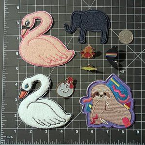 Animal Lover's flair bundle 8 pieces enamel pin pins embroidered patch patches